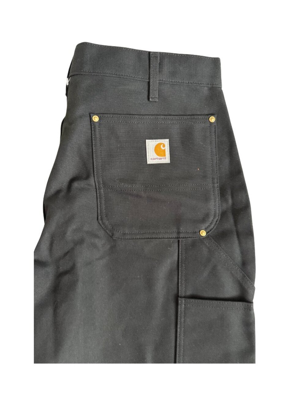 Carhartt B01 Firm Duck Double-Front work pants in black. - Picture 4 of 5